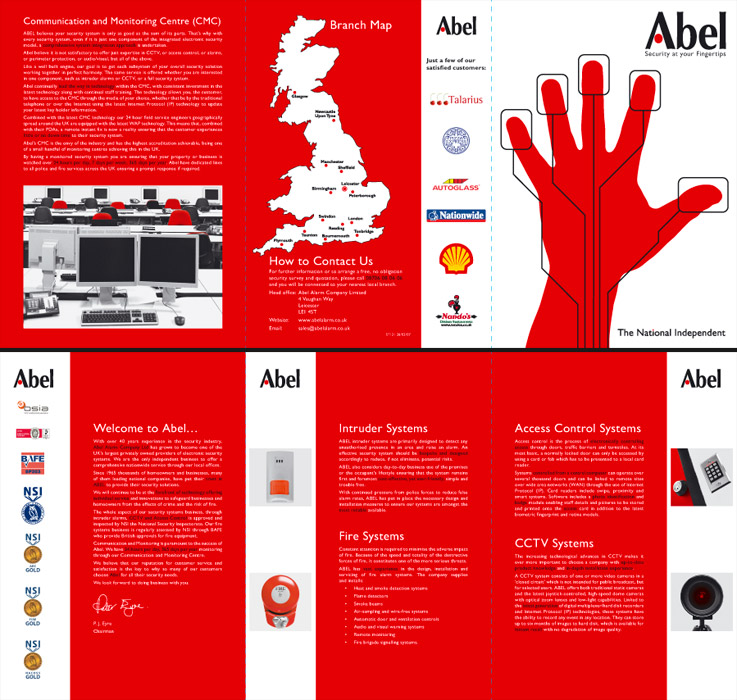 Abel Alarm - 3 fold brochure