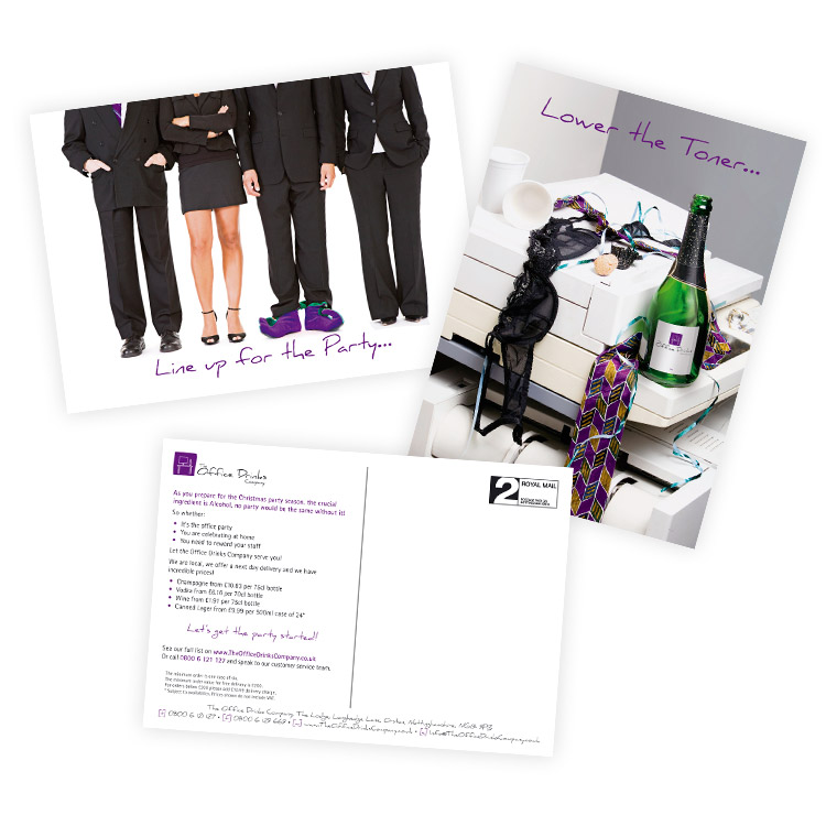Office Drinks Company Christmas Postcards